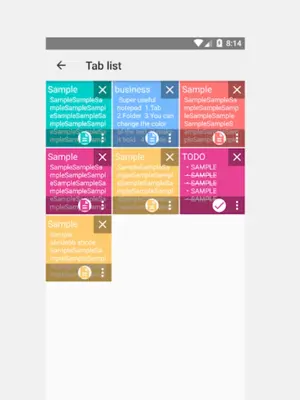ColorTabNote android App screenshot 2