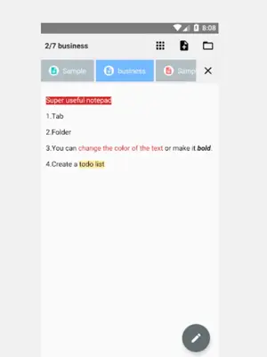ColorTabNote android App screenshot 3